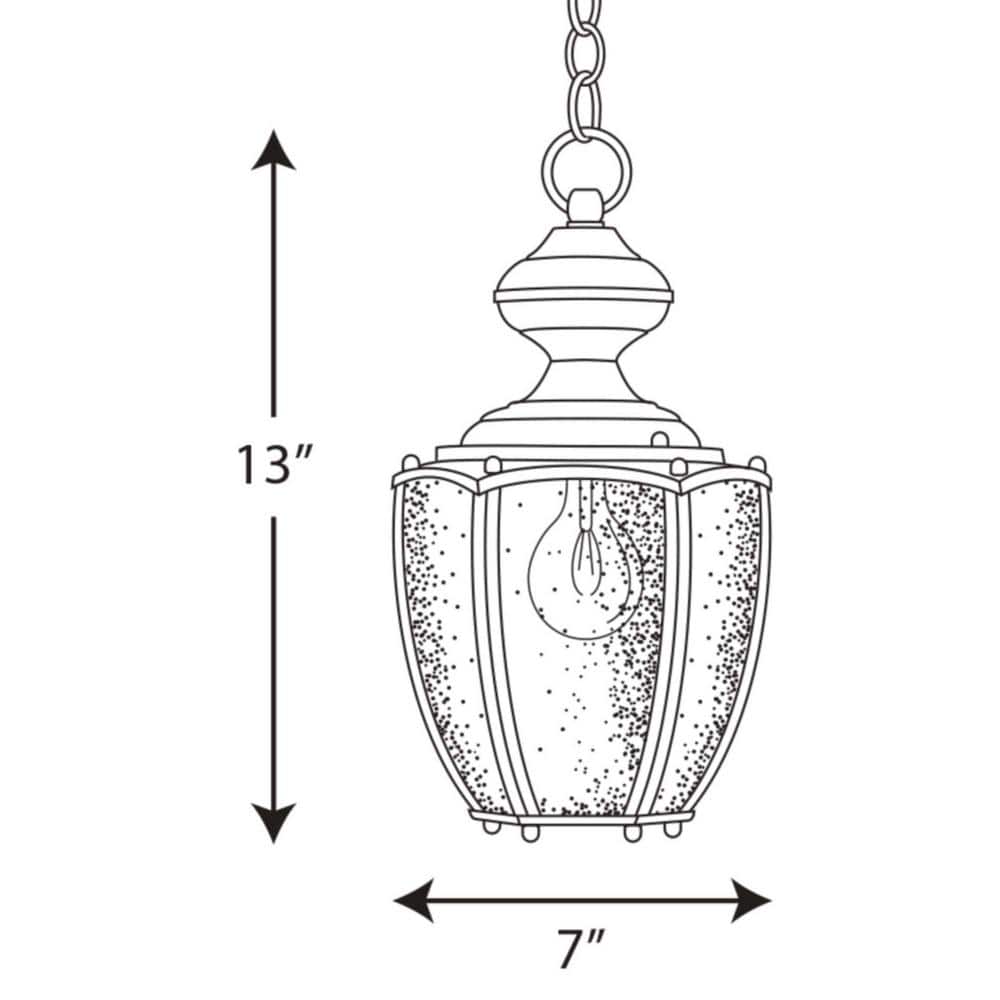 Antique Bronze Glass LED Hanging Lantern