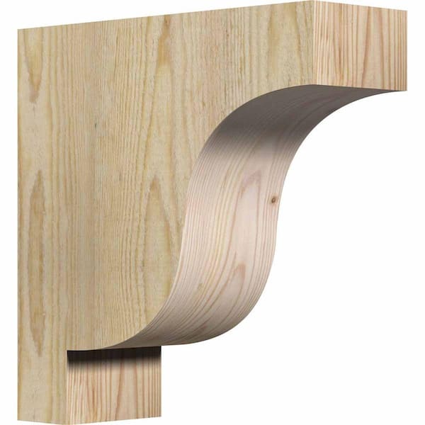 Ekena Millwork 4 in. x 12 in. x 12 in. Douglas Fir Newport Rough Sawn Corbel