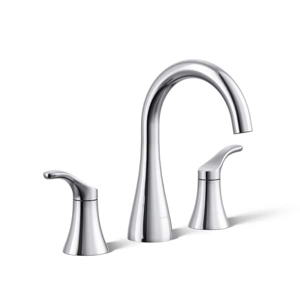 KOHLER Simplice Double-Handle 1.0 GPM 8 in. Widespread Bathroom Sink Faucet in Polished Chrome