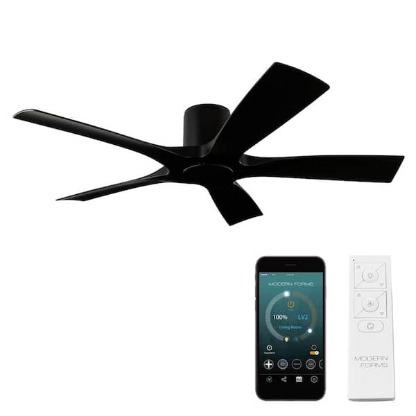 Modern Forms Aviator 54 in. Smart Indoor/Outdoor 5-Blade Matte Black Ceiling Fan with Remote Control