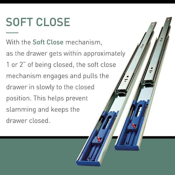 14 in. Self-Closing Bottom Mount Drawer Slide Set 1-Pair (2 Pieces)