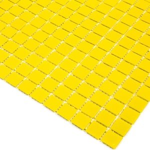 Dune Glossy Lemon Yellow 12 in. x 12 in. Glass Mosaic Wall and Floor Tile (20 sq. ft./case) (20-pack)