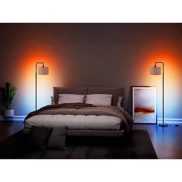69 in. Black Standard Smart Dimmable LED Floor Lamp with APP Control and RGB Colors, 12W Bulb Included Timer