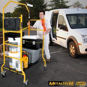 Jobsite Series 3.3 ft. L x 6.3 ft. H x 2.6 ft. D Scaffold Work Platform with Safety Rail and Tool Tray, 900 lb. Capacity