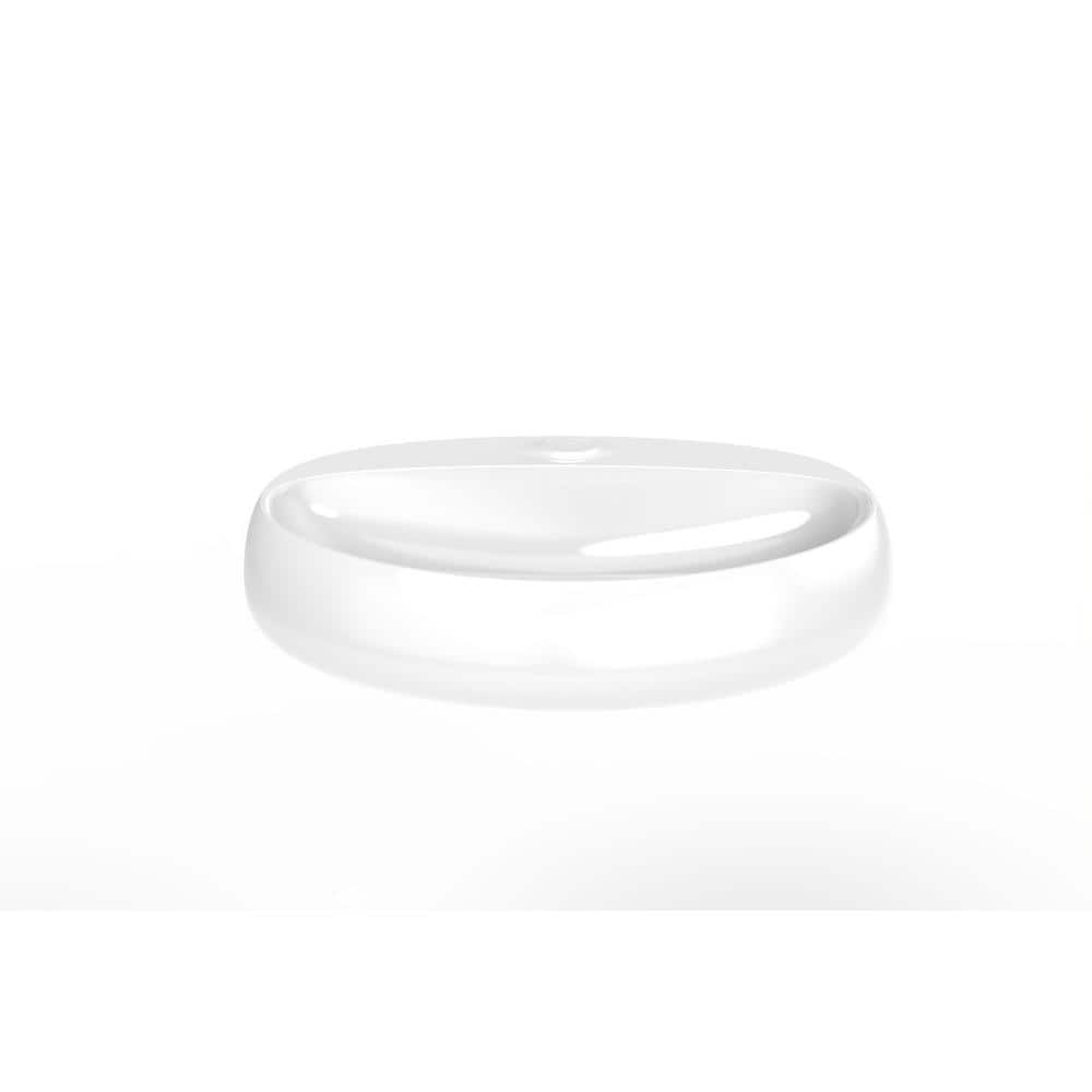 Rosaria 24" Glossy White Ceramic Oval Wall-Mount Sink