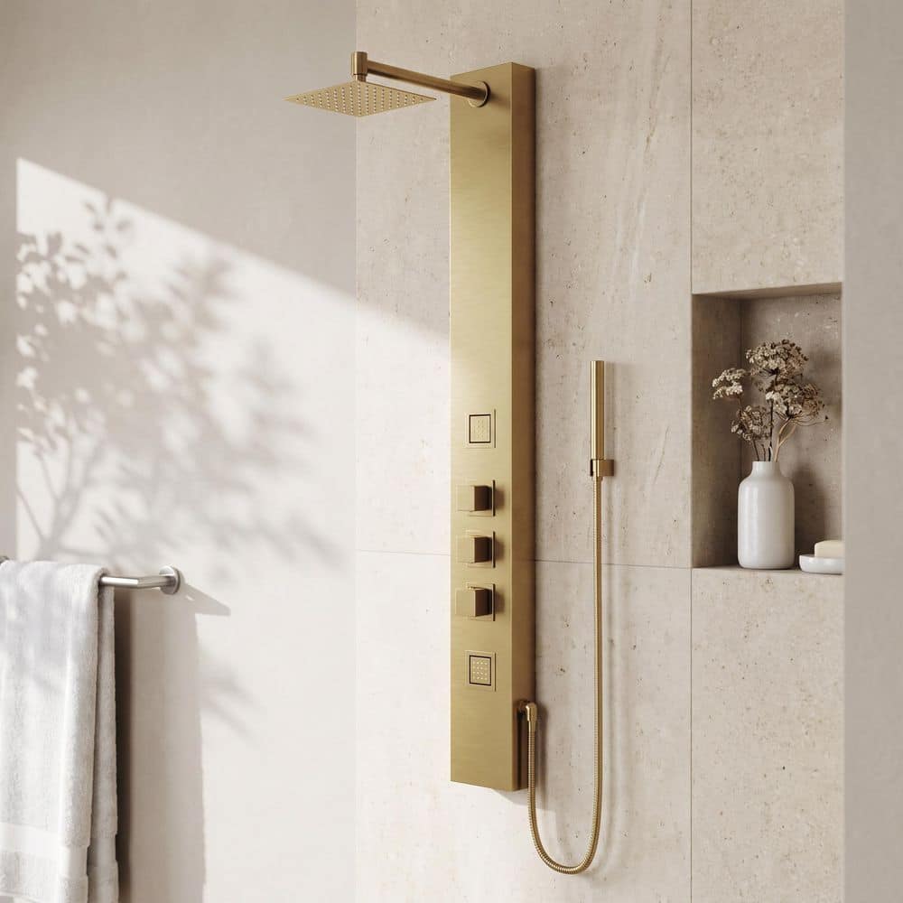 VIGO Rector 55 in. H x 6 in. W 2-Jet Shower Panel System with