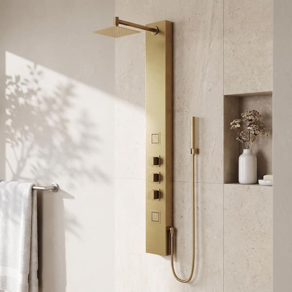 VIGO Rector 55 in. H x 6 in. W 2-Jet Shower Panel System with