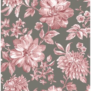 Gabriela Rasberry Floral Pink Wallpaper Sample