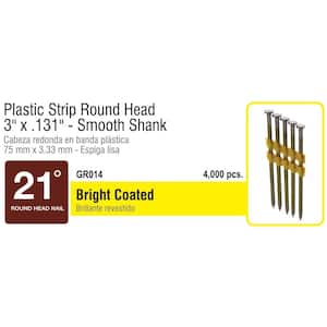3 in. x 0.131 in. Plastic 4M Vinyl-Coated Steel Smooth Shank Framing Nail (4,000 Per Box)
