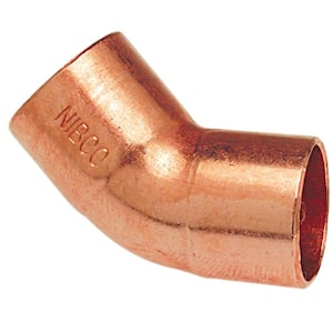 1/2 in. Copper 45-Degree Cup x Cup Pressure Elbow (50-Pack)