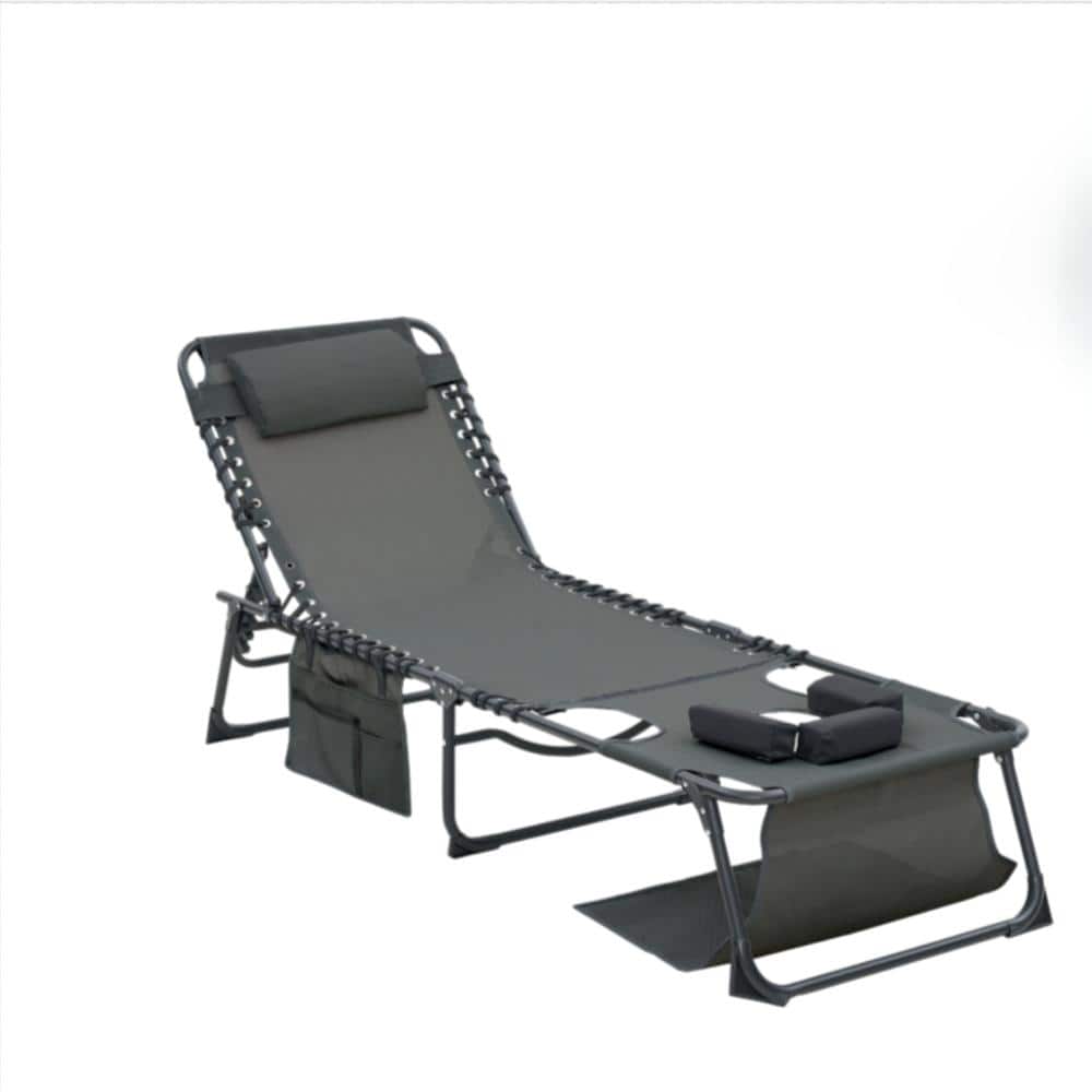 Black Face Down Chaise Lounge Beach Chair 5-Position Foldable Camping Chair(2-Piece) price history on PriceWatchPro