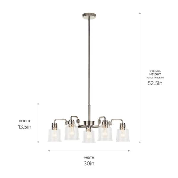 Kichler Aivian 5-Light Brushed Nickel Vintage Chandelier