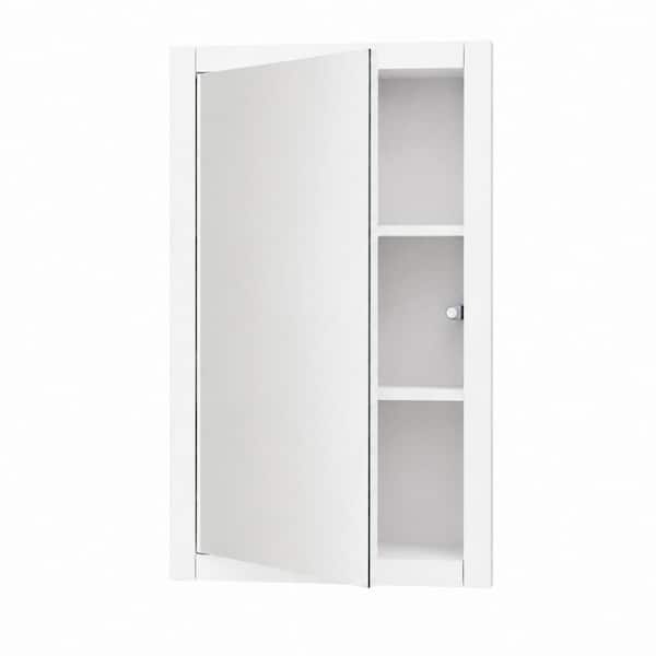 14 x 24 Inch Recessed Medicine Cabinet with Mirror 3-Tier Wood Insert Drywall Niche Wall Shelf Bathroom