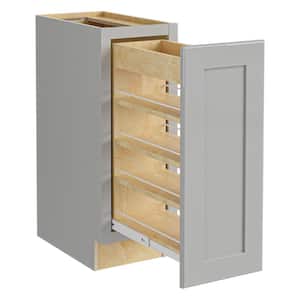 Grayson Pearl Gray Plywood Shaker Assembled Pull Out Pantry Kitchen Cabinet Soft Close 9 in W x 24 in D x 34.5 in H