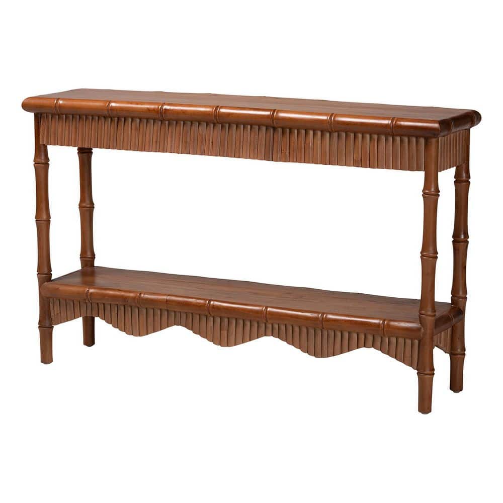 Alessa 53.9 in. Brown Rectangle Mahogany Wood Console Table price history on PriceWatchPro