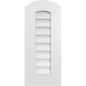 12 in. x 28 in. Arch Top Surface Mount PVC Gable Vent: Functional with Standard Frame