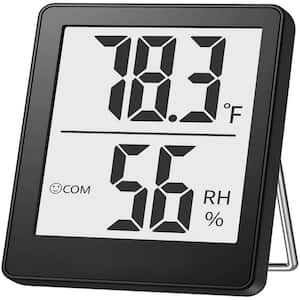 Black Digital Hygrometer Thermometer with 5s Fast Refresh for Home Bedroom Baby Room Office Greenhouse Cellar (1-Pack)