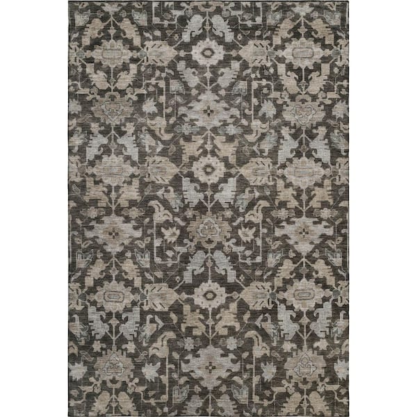 Mayfield Premium Machine Washable Abstract AMF2358 Chocolate 10 ft. x 14 ft. Area Rug