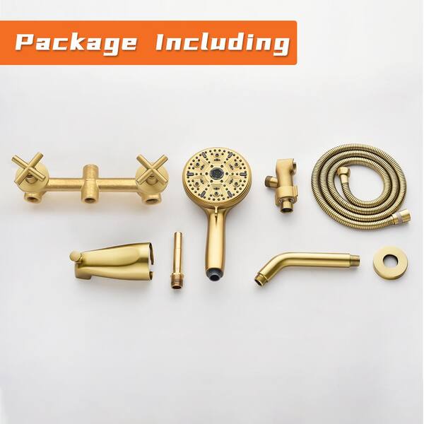 FLG Double Handle 10-Spray Tub and Shower Faucet 1.8 GPM
