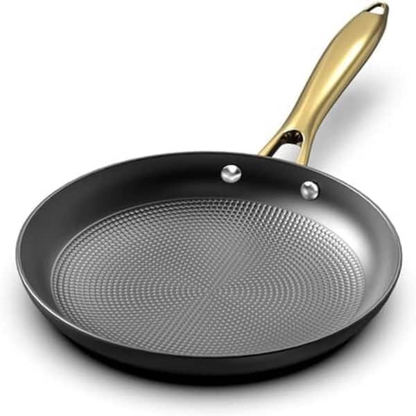 8 in. Cast Iron Honeycomb Nonstick Skillet with Stainless Steel Stay-Cool Handle, Lightweight Design
