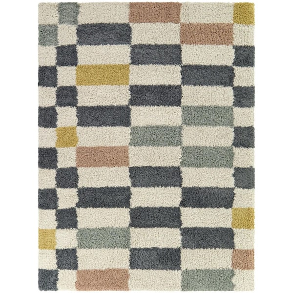 Theron Cream 5 ft. 3 in. x 7 ft. Geometric Area Rug