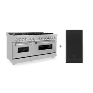 Autograph Edition 60 in. 9 Burner Dual Fuel Range with Brass Burners in Fingerprint Resistant Stainless with Griddle