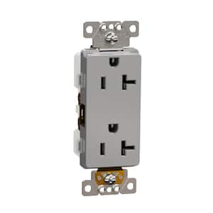 X Series 20 Amp 125V Tamper Resistant Indoor Heavy-Duty Duplex Outlet Decorator Receptacle Back Wire Clamps Matte Gray