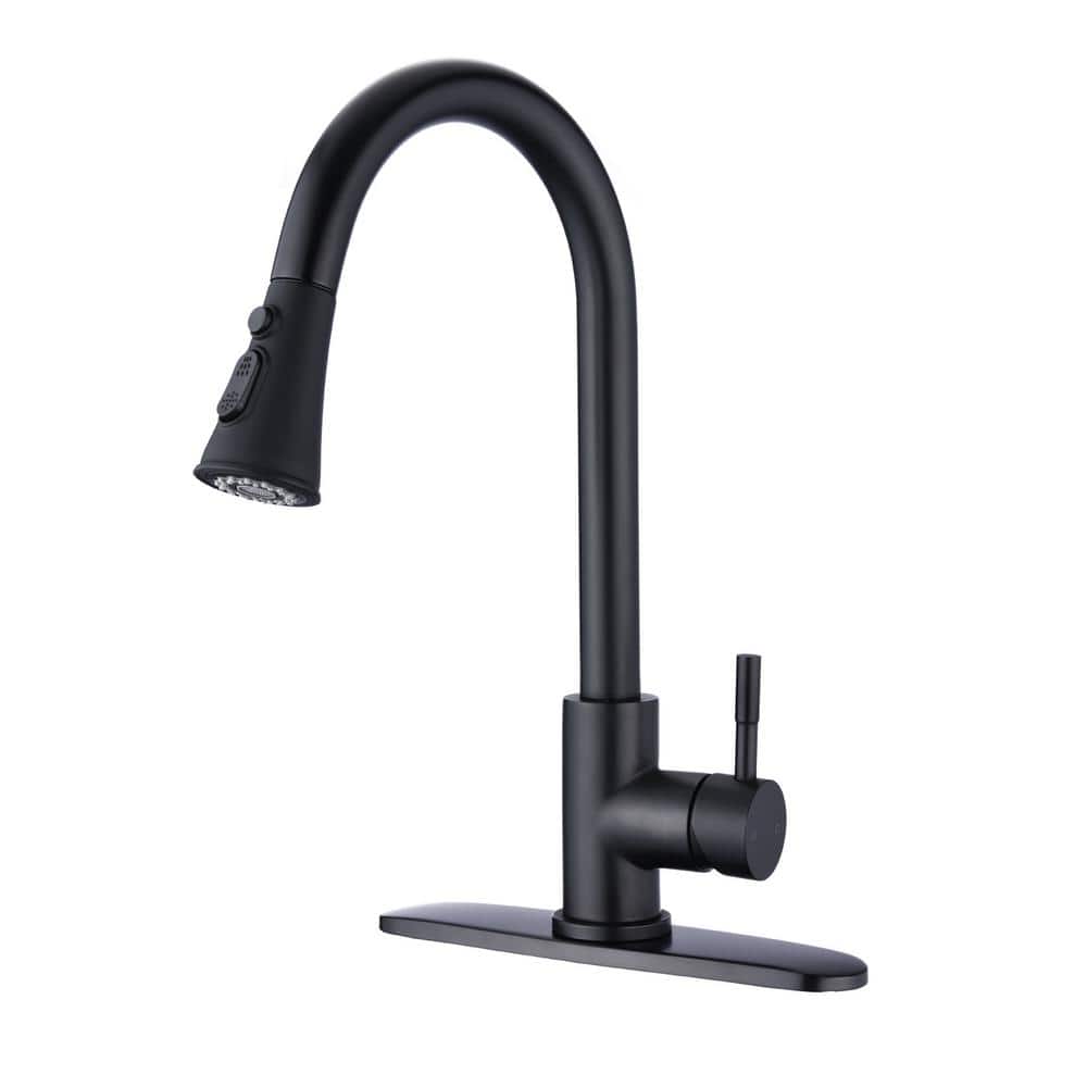Matte Black Stainless Steel Pull Down Kitchen Faucet