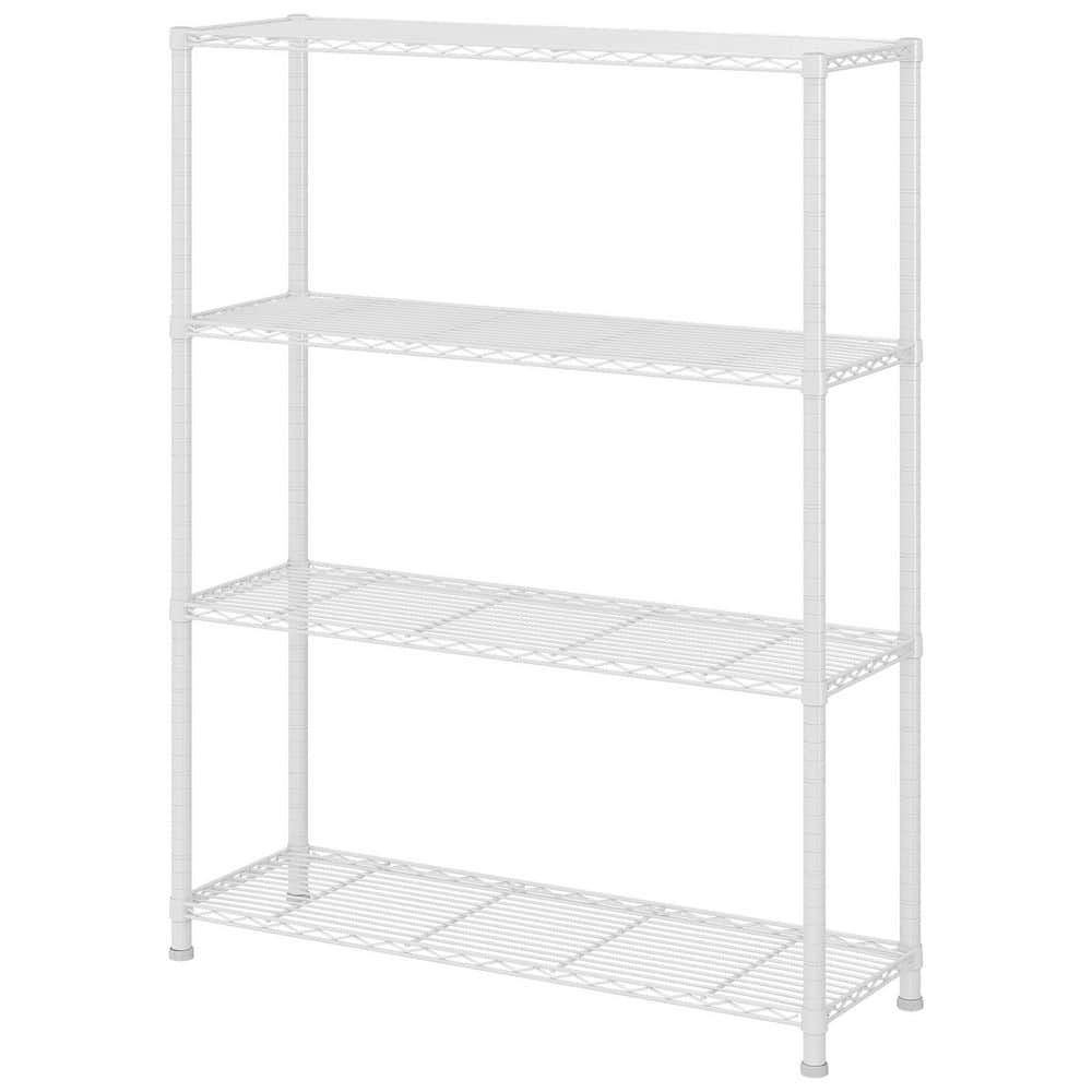 Metal Wire 4 Shelf Adjustable Shelving Unit in White (35.4 in. W x 55.1 in. H x 13.8 in. D) price history on PriceWatchPro