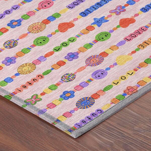 Chantille Machine Washable Indoor/Outdoor Abstract ACN2658 Pink 2 ft. x 3 ft. Accent Rug