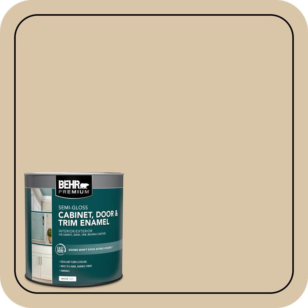 BEHR PREMIUM 1 qt. #MQ2-23 Almond Butter Semi-Gloss Enamel