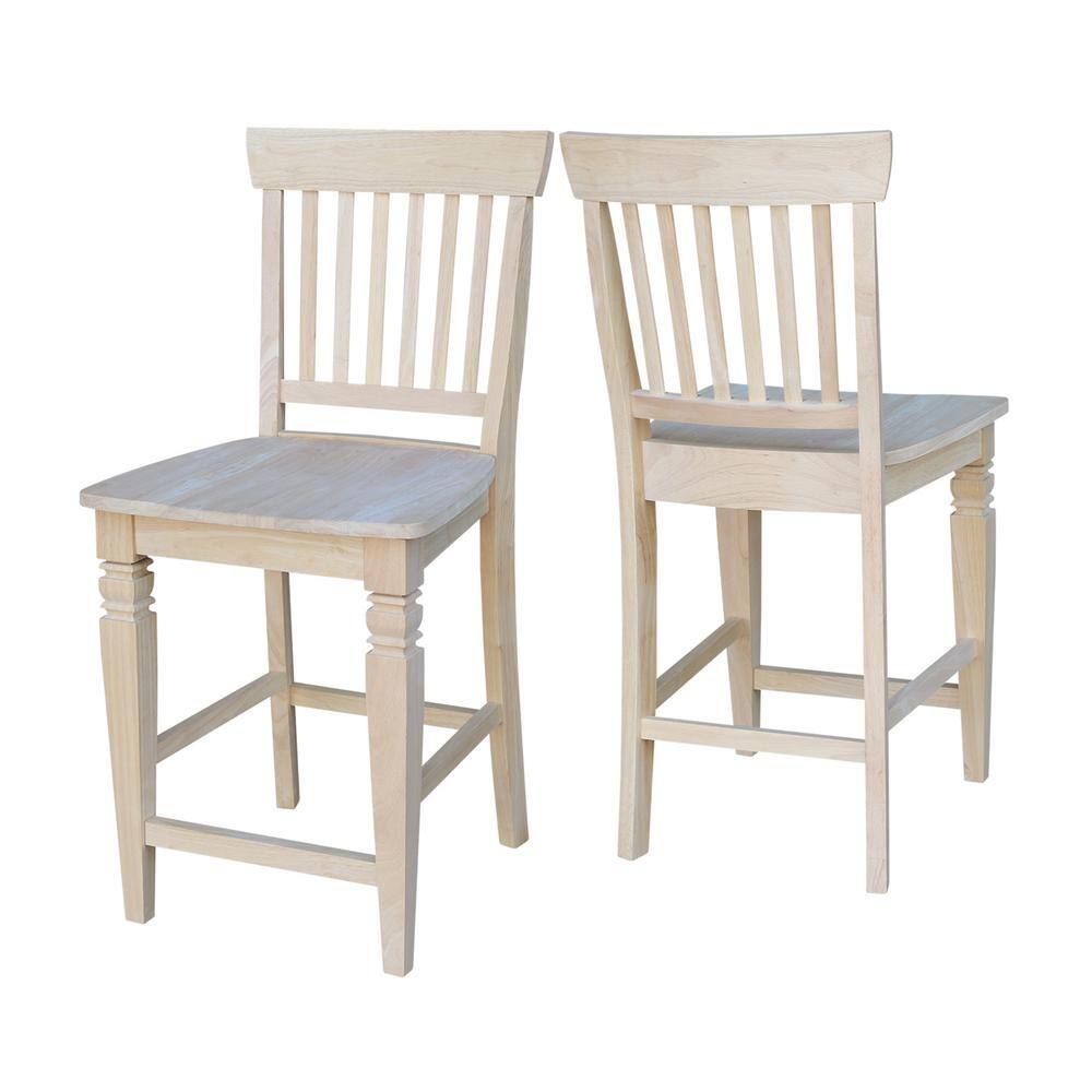 Seattle Traditional Rubberwood Counter-Height Stool, 24" Brown