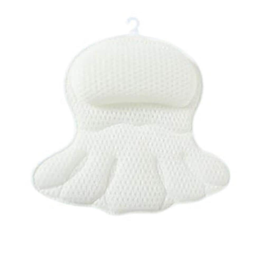 Luxury Bath Pillow for Tub, Ergonomic Neck and Back Support with Soft 4D Me