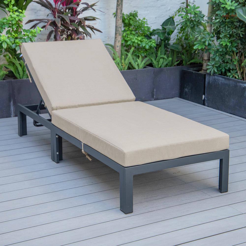 Chelsea Beige Cushioned Aluminum Outdoor Chaise Lounge
