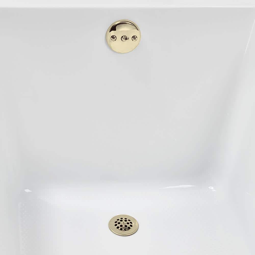 60" x 32" Glossy White Acrylic Soaking Drop-In Bathtub