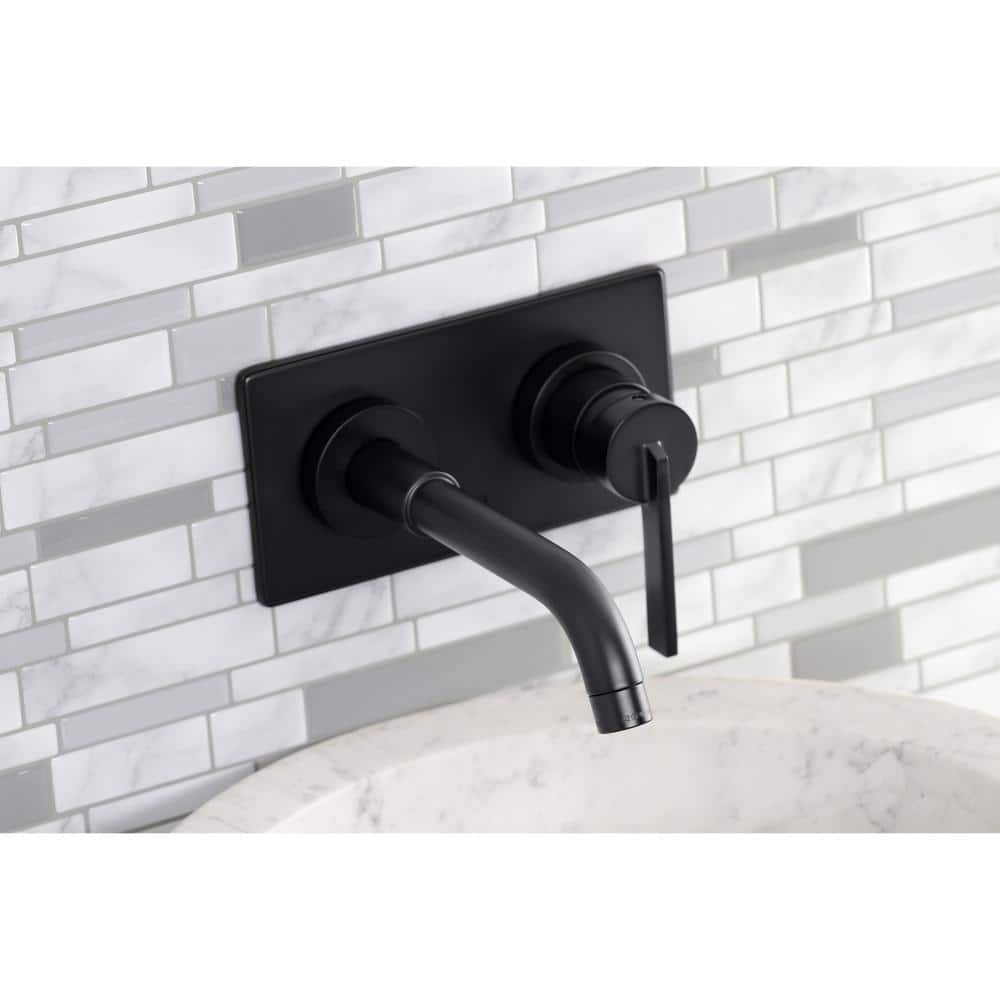 Matte Black Brass Single-Handle Wall Mount Bathroom Faucet
