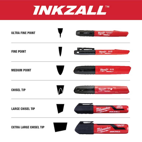 Milwaukee Inkzall Fine Point Markers — 2-Pk., Silver/Gold, Model#  48-22-3123