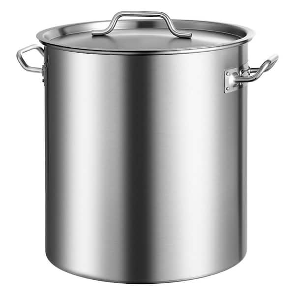 42 qt. Stainless Steel Stock Pot in Silver with Strainer