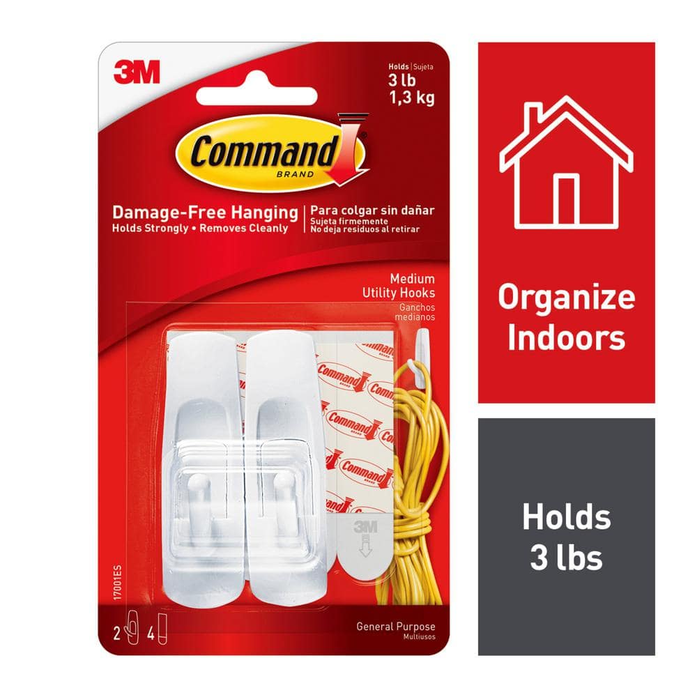 Buy 3M Command White (S) Plastic Utility Hook Set (2 Hooks & 4 Strips)  Online at Best Prices in India - JioMart.