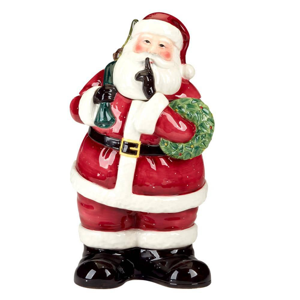 UPC 730384318100 product image for Earthenware Santa's Secret 3-D Cookie Jar | upcitemdb.com