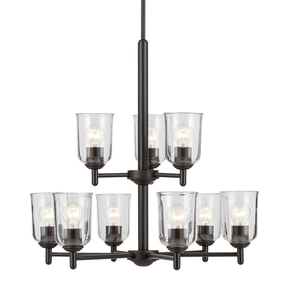 Shailene 9-Light Olde Bronze Chandelier with Clear Glass Shades