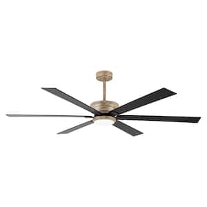 65 in. Indoor Integrated LED Black Ceiling Fan with Light and Remote Control