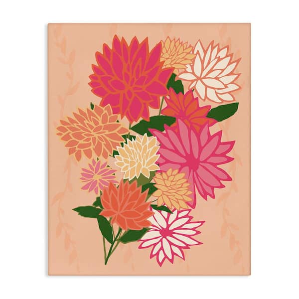 Stupell Industries Dahlia Petal Outlines by Michelle Ingari Designs Unframed Nature Graphic Art Print 40 in. x 30 in.