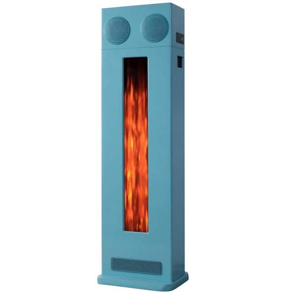 Yosemite Home Decor Retro 15 in. Electric Fireplace in Blue-DISCONTINUED