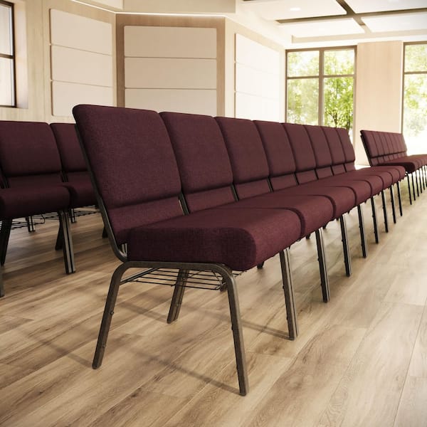 Fabric Stackable Chair in Plum