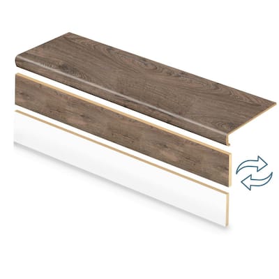 Vintage Pewter/Grey Optms/Montage/Eiffel/Stone Hvn 47in.Lx12.15in.Wx2.28in.T Laminate Stair Tread and Riser Kit