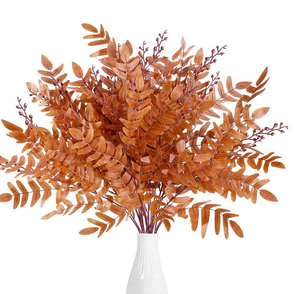 Fall Stems 4 Pack 21 in. Orange Artificial Maple Fall Greenery Stem Autumn Faux ...