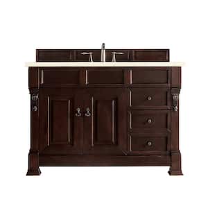 Brookfield 48 in. W x 23.5 in. D x 34.3 in. H Bathroom Vanity in Burnished Mahogany with Eternal Marfil Quartz Top