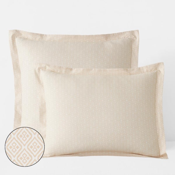 Company Cotton Clemencia Geometric Peach Blossom Cotton Percale King Sham