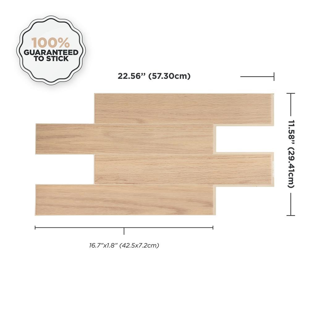 Norway Oak Light Wood Peel and Stick Backsplash Tiles